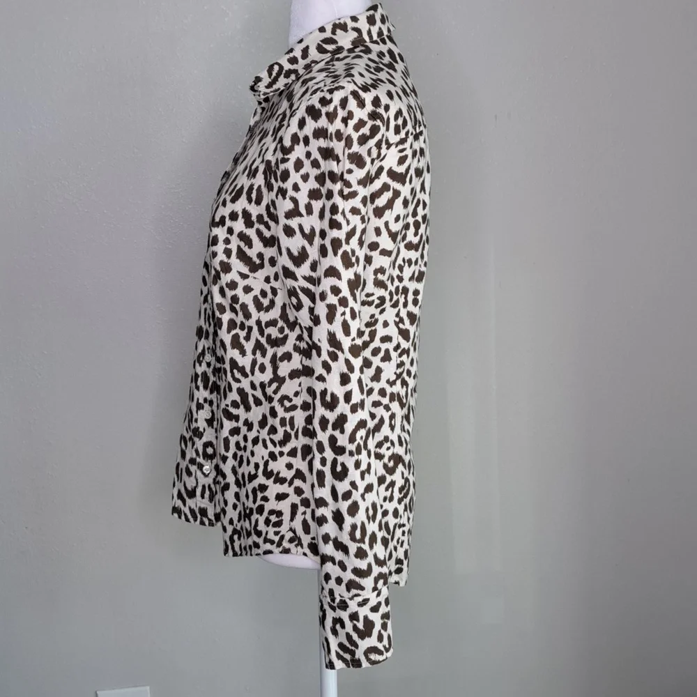 J. Crew Leopard Print Button Down Shirt - Black and White - Picture 10 of 16